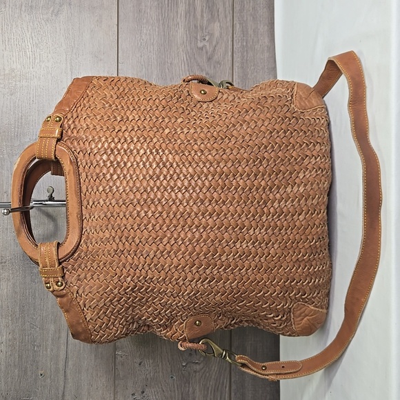 Cole Haan Cony Flap Woven Leather Crossbody Bag - Picture 3 of 14